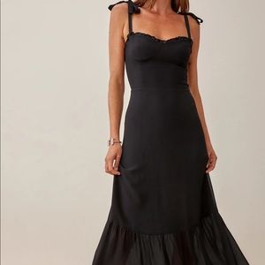 Reformation Black Midi Dress